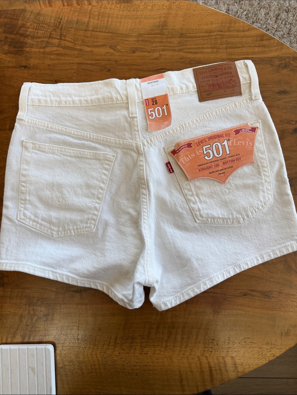 Levi's Women's 501 White Denim Shorts